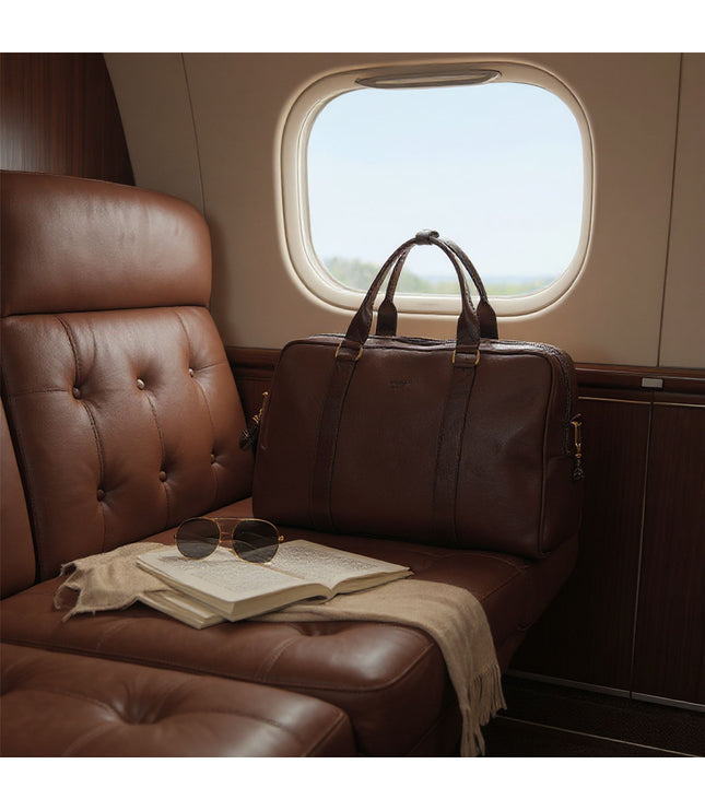 Vintage Genuine Leather Brown Holdall Duffle Gym Travel Bag - Atlas