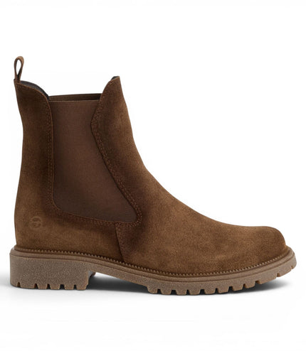 Tamaris Womens Brown Leather High Chelsea Ankle Boots - 25427-41