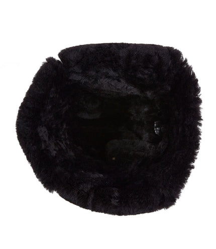 Mens Brown RAF Aviator Sheepskin B-55 Trapper Hat Winter Warm Leather Navigator Hat