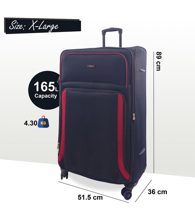 Arundel Extra Large Soft Shell Suitcase in Black