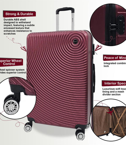 Chorley Extra Large Hard Shell Suitcase in Burgundy