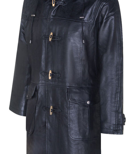 Mens Leather Duffle Classic Coat-Aylesbury