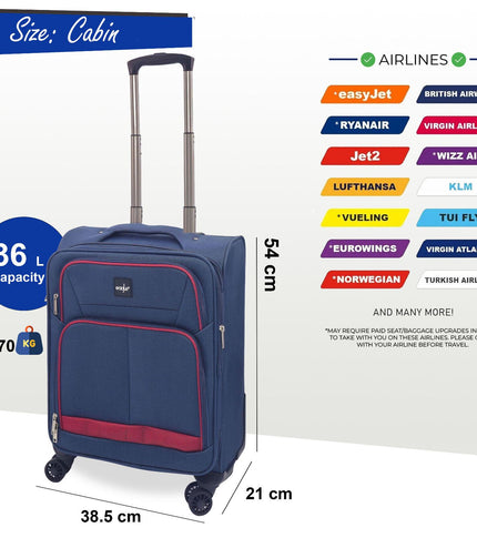 Andover Cabin Soft Shell Suitcase in Navy