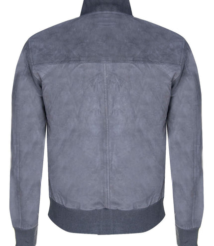 Mens Goat Suede MA-1 Bomber Jacket-Auckland - Grey