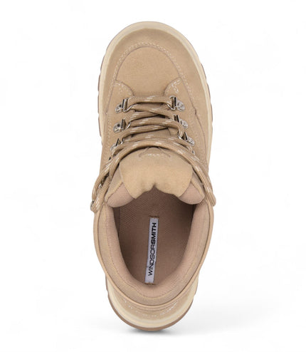 Windsorsmith Womens Sand Brown Suede Chunky Platform Sneakers Trainers - Ultimatum