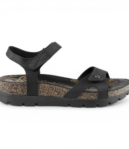 Panama Jack Women's Wedge Black Leather Platform Sandals -  Sulia B2