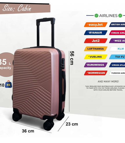 Junee Cabin Hard Shell Suitcase in Rose Gold