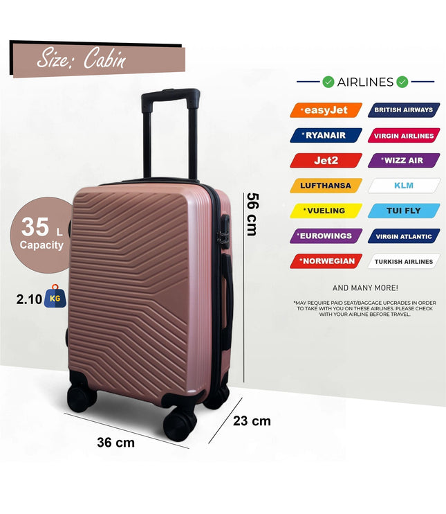 Junee Cabin Hard Shell Suitcase in Rose Gold