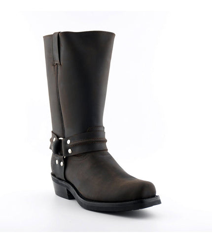 Grinders Unisex Brown Western High Leather Boots - Renegade Hi