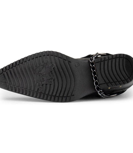 Men's Black Leather Western Winklepicker Gothic Shoes