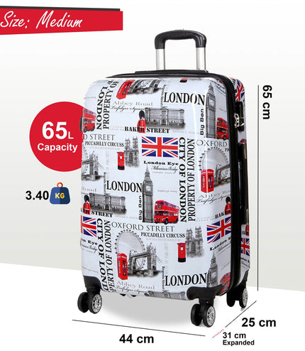 Cooma Medium Hard Shell Suitcase London in Black Flower