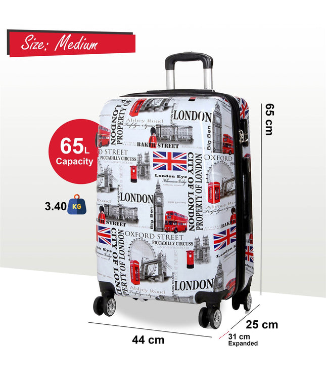 Cooma Medium Hard Shell Suitcase London in Black Flower