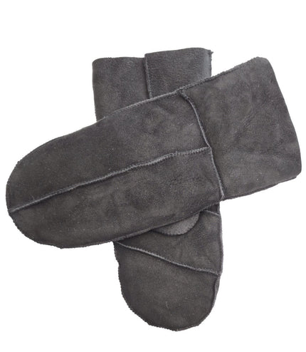 Infinity Leather Womens Black Genuine Real Sheepskin Suede Mittens Warm Gloves
