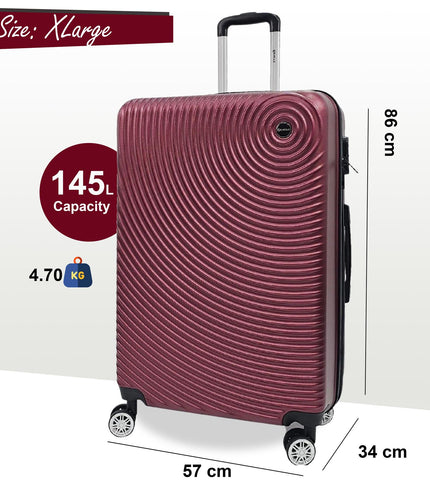 Chorley Extra Large Hard Shell Suitcase in Burgundy