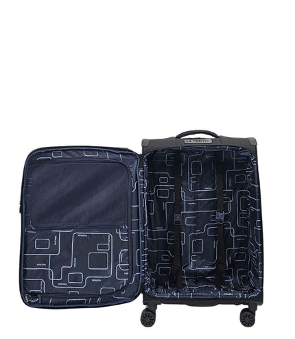 Bourne Large Soft Shell Suitcase in Black