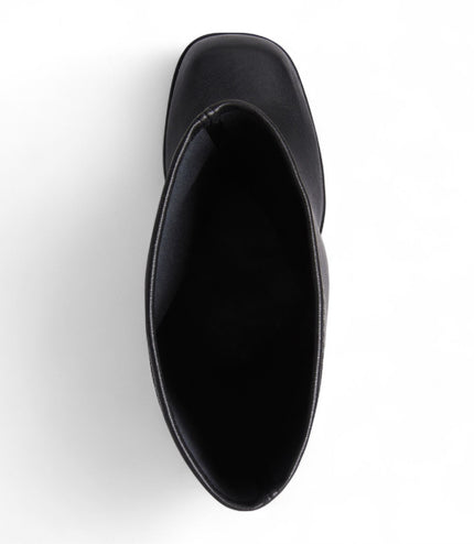 Windsorsmith Womens Black Mid-Calf Sock Platform Goth Heel Boots - Saviour