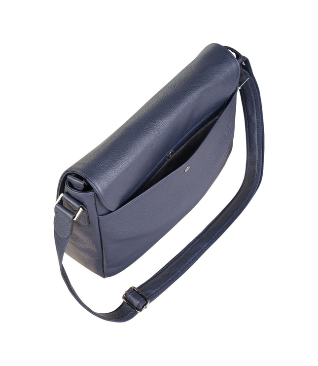 Genuine Leather Navy Laptop Bag Travel Work Messenger Satchel - Camden