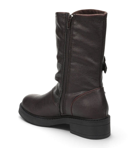 Blowfish Malibu Women's Wine Faux Leather Mid-Calf Biker Boots - Venice-2
