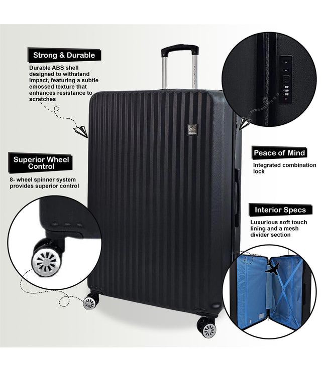 Alsager Set of 4 Hard Shell Suitcase in Black