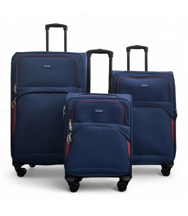 Gosford Set of 3 Soft Shell Suitcase in Navy Blue