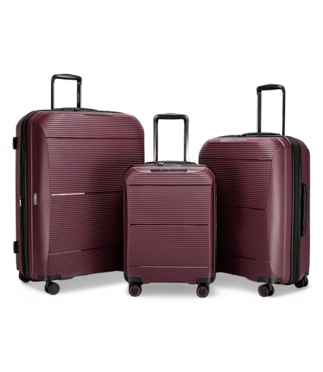 Abiko Set of 3 Hard Shell Suitcase in Burgundy