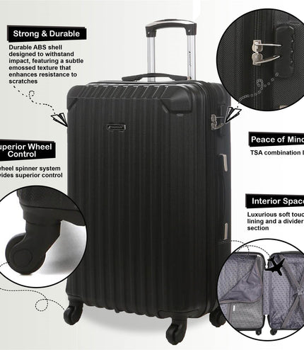 Corowa Large Hard Shell Suitcase in Black
