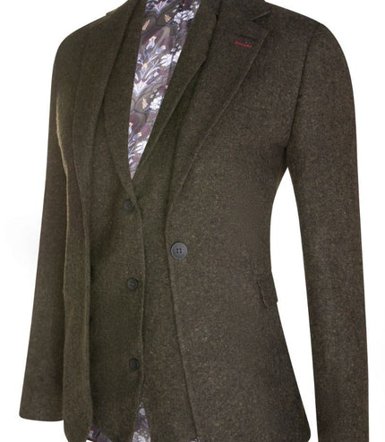 Womens 1920s Olive Green Wool Classic Retro Vintage Blazer