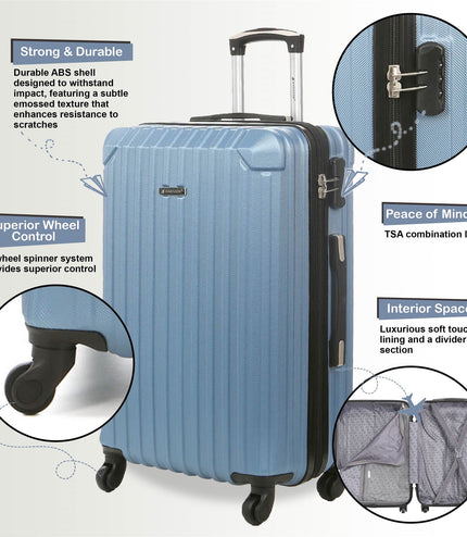 Corowa Large Hard Shell Suitcase in Blue
