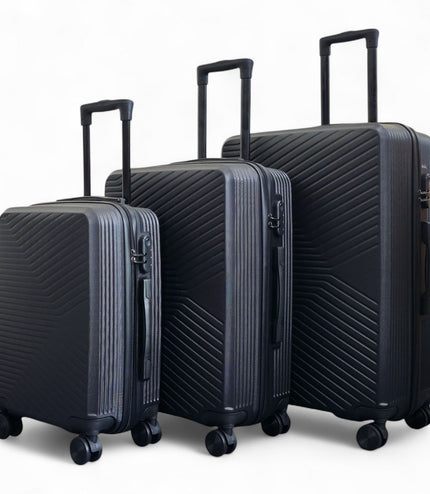 Junee Set of 3 Hard Shell Suitcase in Black