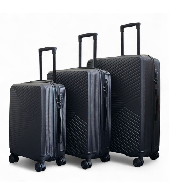 Junee Set of 3 Hard Shell Suitcase in Black