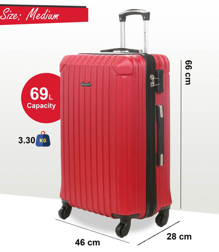 Corowa Medium Hard Shell Suitcase in Red