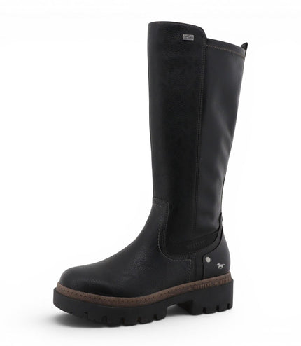 Mustang Women's Black Knee High Chunky Long Winter Boots - M0062001
