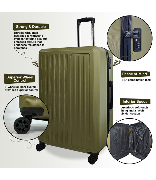 Croydon Cabin Hard Shell Suitcase in Green