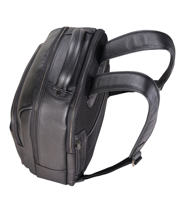 Genuine Leather Black Vintage Rucksack Laptop Bag Travel Backpack - Capri