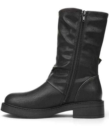 Blowfish Malibu Women's Black Faux Leather Mid-Calf Biker Boots - Venice-2