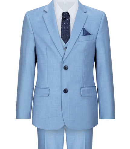 Boys 3 Piece Light Blue Classic Retro Suit