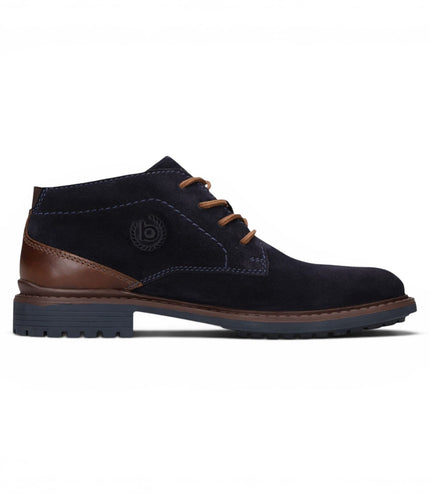 Bugatti Mens Navy Blue Suede Leather Lace-up Desert Ankle Boots - Lota