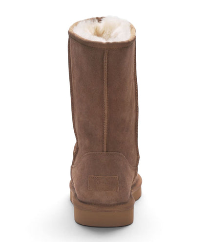 Men's Genuine Sheepskin Chestnut Suede Winter Ankle Boots - Denver