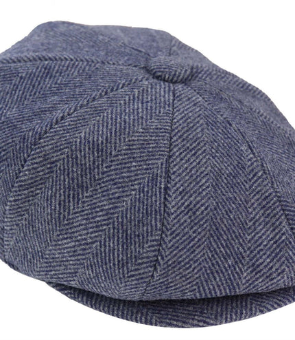 Mens Peaky Blinders Tweed Gatsby Flat Baker Hat With Razor Blade