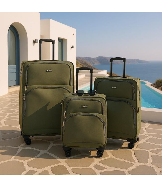 Gosford Set of 3 Soft Shell Suitcase in Green
