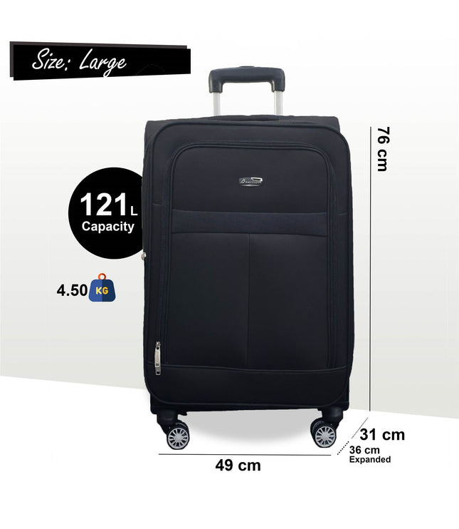 Forbes Large Soft Shell Suitcase in Black