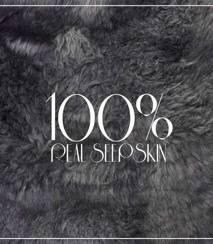 Genuine Sheepskin Charcoal Grey  40x40cm Real Wool Single Sided Cushion