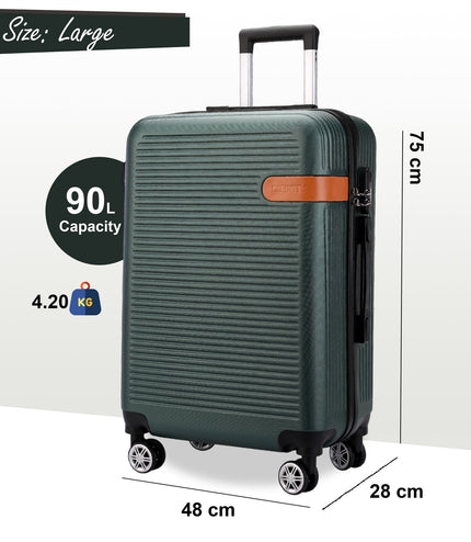 Calgary Large Hard Shell Suitcase in Emerald Green