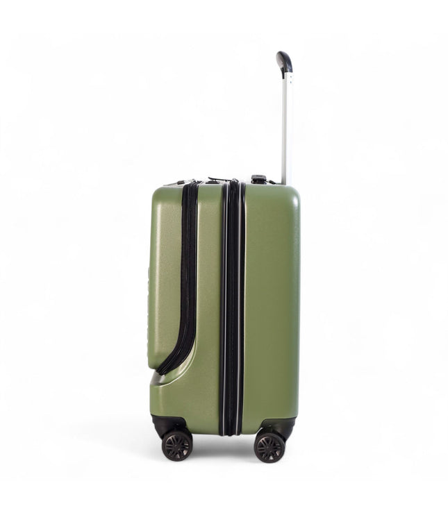 Durable EasyJet Ryanair 39 x 26 x 51.5 cm Olive Green Front Open Cabin Luggage Travel Suitcase