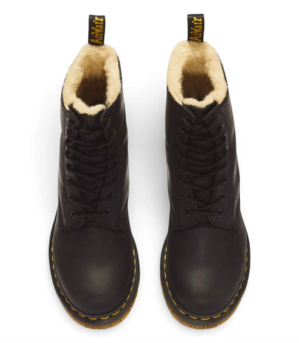 Dr Martens 1460 Serena Black Faux Fur Lined Leather Boots - 21797001