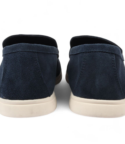 Men's Durable Navy Slip-On Loafers with Cushioned Insole