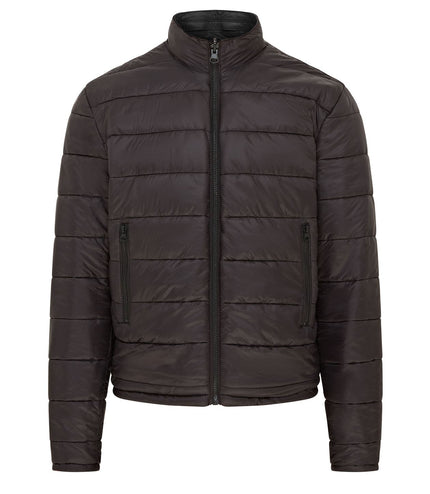 Mens Reversible Hooded Leather Jacket Premium Lambskin Napa - Black