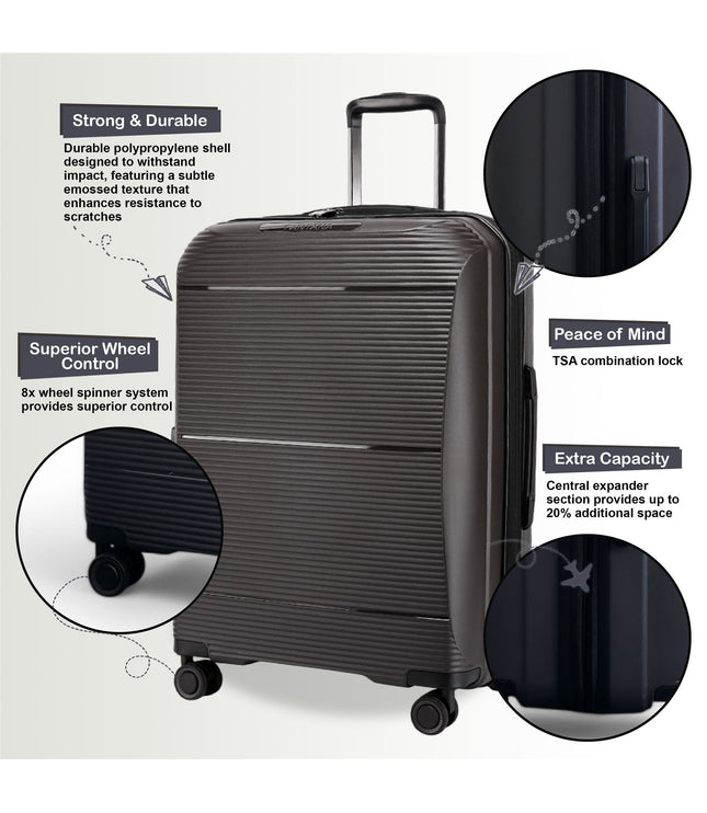 Abiko Cabin Hard Shell Suitcase in Grey
