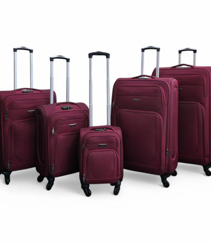 Nagoya Set of 5 Soft Shell Suitcase in Wine