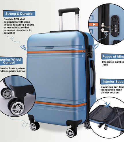 Calgary Large Hard Shell Suitcase in Blue
